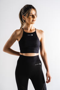 Sparta Laconic Seamless Sports Bra - Black - Sparta Gym Wear 