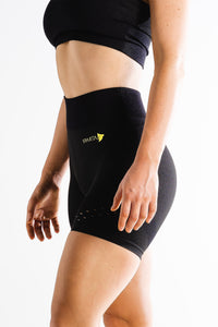 Sparta Laconic Seamless Shorts - Black/Yellow Volt - Sparta Gym Wear 