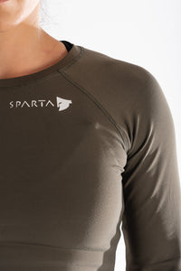 Sparta Ultra-Thermic Crop Long Sleeve - Light Khaki - Sparta Gym Wear 