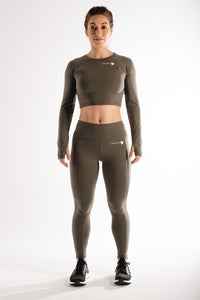 Sparta Ultra-Thermic Crop Long Sleeve - Light Khaki - Sparta Gym Wear 