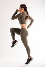 Sparta Ultra-Thermic Crop Long Sleeve - Light Khaki - Sparta Gym Wear 